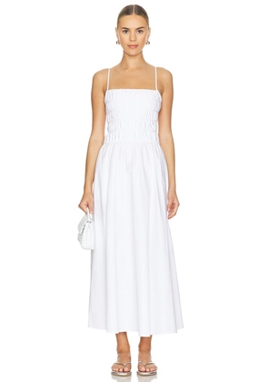 Solid & Striped The Delta Midi Dress in White. Size M, XL.
