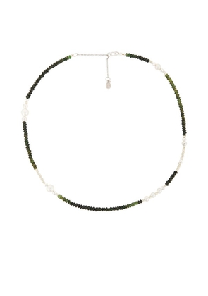 SHASHI Odessa Gemstone Necklace in Dark Green.
