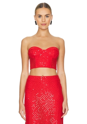 Sabina Musayev Colton Top in Red. Size M, S, XL, XS.