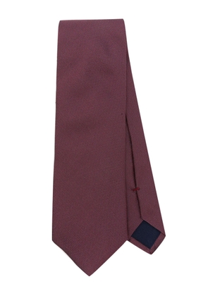 Corneliani patterned-jacquard silk tie - Red