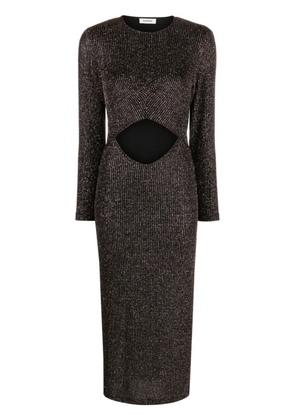 SANDRO metallic-finish tweed midi dress - Black