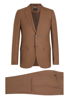 Zegna single-breasted cashmere suit - Brown