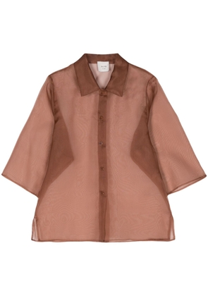 Alysi semi-sheer organza shirt - Brown