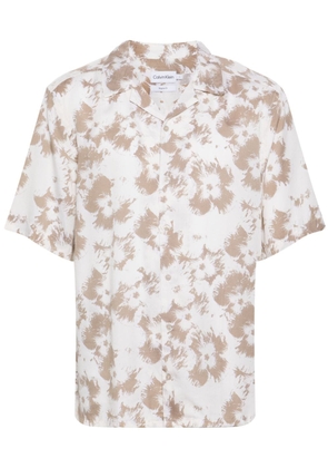 Calvin Klein floral-print lyocell shirt - Neutrals