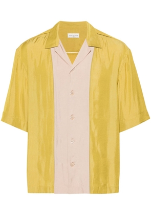 DRIES VAN NOTEN two-tone ladderstitch-details shirt - Yellow