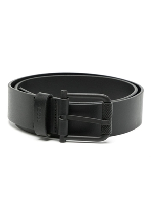 BOSS debossed-logo leather belt - Black