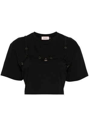 Murmur strap-detail cropped T-shirt - Black