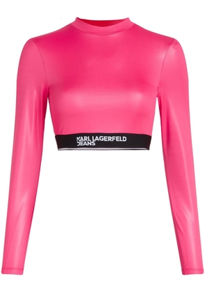 Karl Lagerfeld Jeans long-sleeved cropped T-shirt - Pink