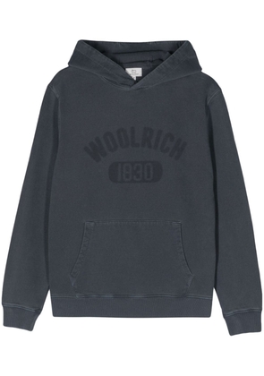 Woolrich logo-print cotton hoodie - Blue