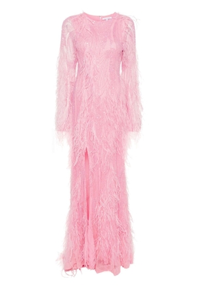 Rachel Gilbert Alice bead-detail gown - Pink