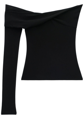 Courrèges twisted single-sleeve jersey top - Black
