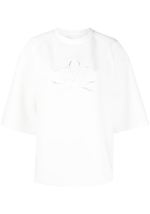 Genny motif-embroidered T-shirt - White