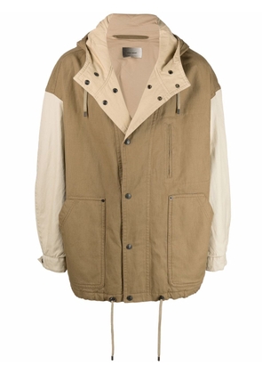 MARANT Keoco drawstring hooded coat - Neutrals