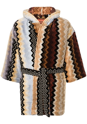 Missoni Home zigzag cotton bath robe - Black