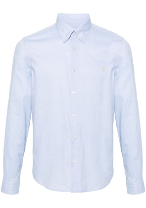 Manuel Ritz logo-embroidered cotton shirt - Blue