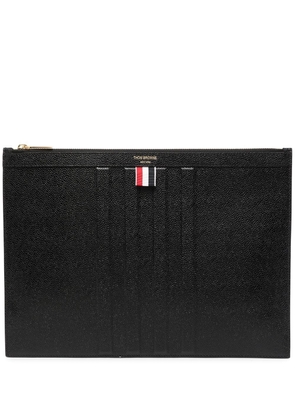 Thom Browne 4-Bar stripe pebbled case - Black