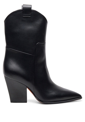 Santoni Western-style leather ankle boots - Black