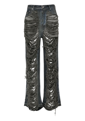 Rick Owens DRKSHDW distressed straight jeans - Grey