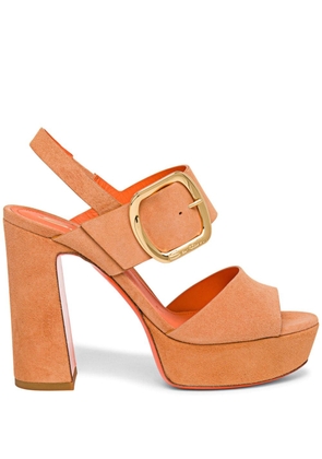 Santoni buckled suede sandals - Orange