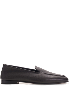 12 STOREEZ square-toe leather loafers - Brown