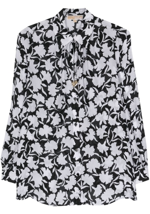 Michael Michael Kors Shadow Floral crepe shirt - Black