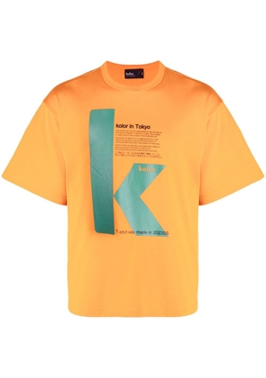 Kolor logo-print cotton T-shirt - Orange