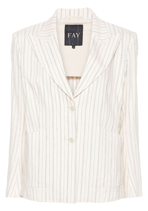 Fay striped single-breasted blazer - Neutrals