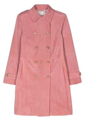 Manuel Ritz double-breasted suede maxi coat - Pink