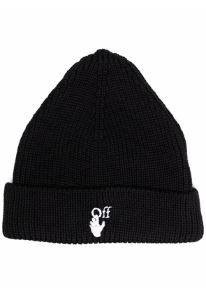 Off-White Hands Off ribbed-knit beanie - Black