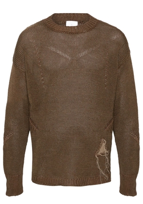 ROA threads-detailed hemp-blend jumper - Brown