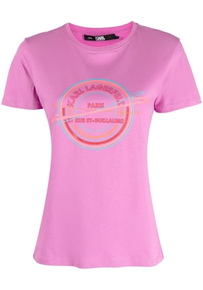 Karl Lagerfeld logo-print organic cotton T-shirt - Pink