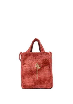 Manebi woven-raffia mini bag - Red