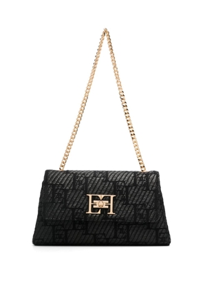 Elisabetta Franchi logo-jacquard shoulder bag - Black