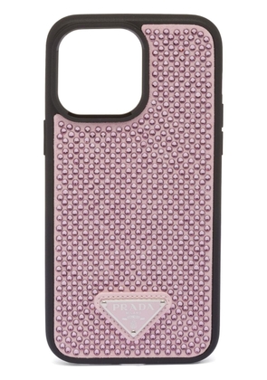 Prada crystal-embellished iPhone 14 Pro Max case - Pink