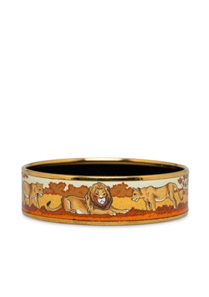 Hermès Pre-Owned Lions enamel bangle bracelet - Gold