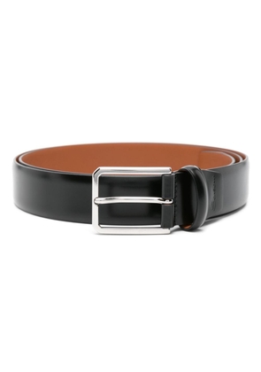 Santoni logo-debossed leather belt - Black