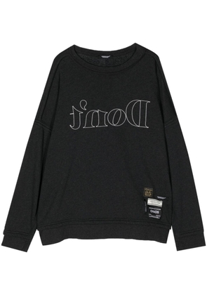 Undercover slogan-embroidered drop-shoulder sweatshirt - Grey