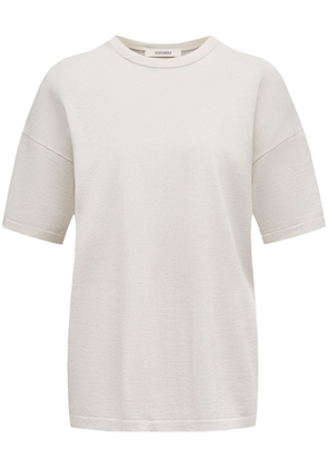 12 STOREEZ fine-knit drop-shoulder T-shirt - Neutrals
