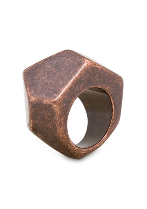 Alberta Ferretti faceted metallic ring - Brown