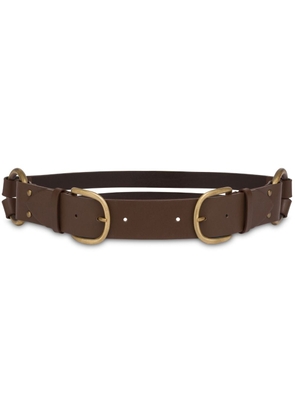 Alberta Ferretti double-buckle leather belt - Brown