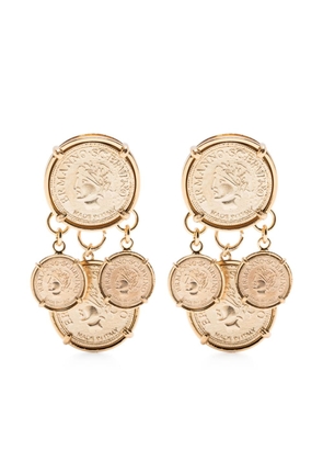 Ermanno Scervino medallion-pendant clip-on earrings - Gold