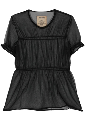 Uma Wang seam-detail sheer blouse - Black