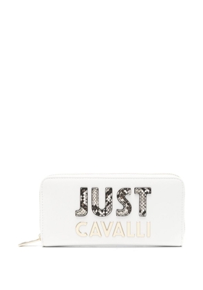 Just Cavalli logo-lettering zip-up wallet - White