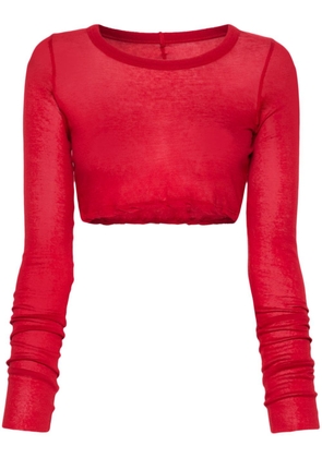 Rick Owens DRKSHDW cropped cotton T-shirt - Red