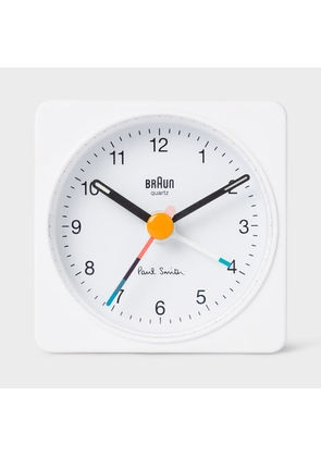 Paul Smith + Braun White Travel Analogue Alarm Clock Multicolour