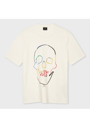 PS Paul Smith Ecru 'Skull' Print T-Shirt White