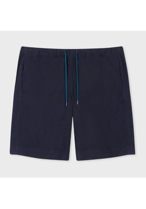 PS Paul Smith Navy Cotton Drawstring-Waist Shorts Blue
