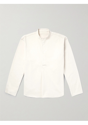 Stòffa - Grandad-Collar Cotton-Twill Half-Placket Shirt - Men - White - IT 44