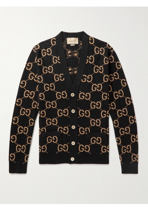 Gucci - Monogrammed Wool-Jacquard Cardigan - Men - Black - S