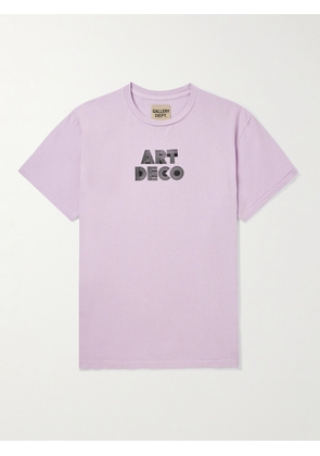 Gallery Dept. - Art Deco Glittered Logo-Print Cotton-Jersey T-Shirt - Men - Purple - S